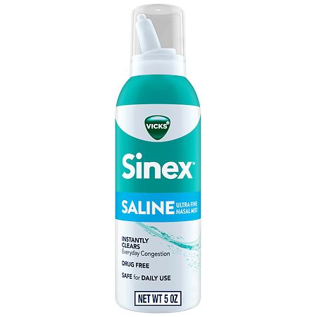 Vicks Sinex Saline Nasal Spray, Drug Free Ultra Fine Mist, Clear Everyday Sinus Congestion