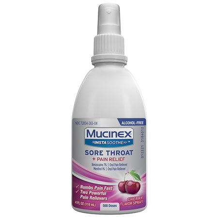 Mucinex InstaSoothe Sore Throat + Pain Relief Sore Throat Spray