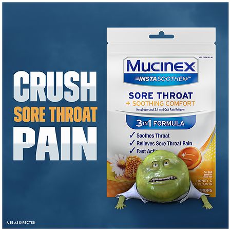 Mucinex InstaSoothe Sore Throat + Soothing Comfort Honey & Echinacea