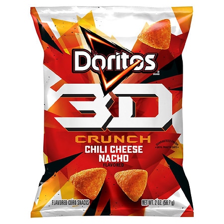 Doritos 3D Crunch Corn Snacks, Chili Cheese Nacho Flavored Chili
