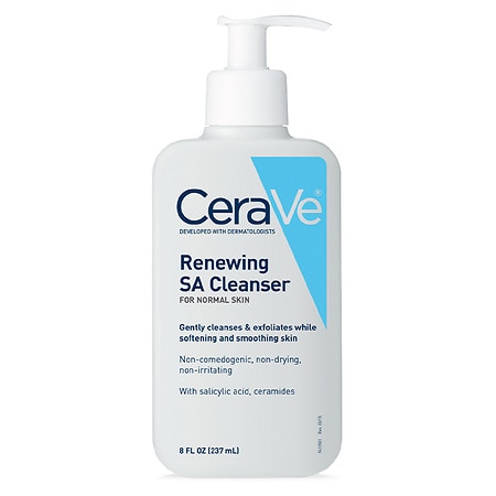 CeraVe Salicylic Acid Face Wash with Hyaluronic Acid, Renewing SA Cleanser