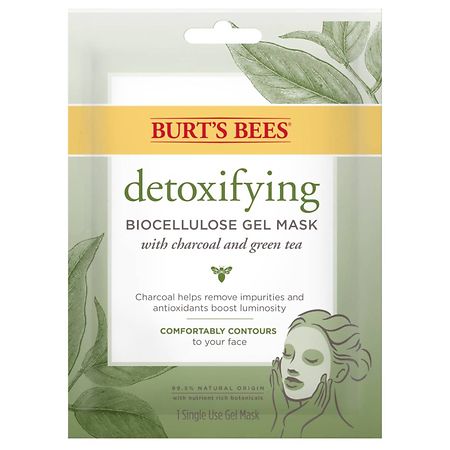 Burt's Bees Detoxifying Biocellulose Gel Mask with Charcoal and Green Tea