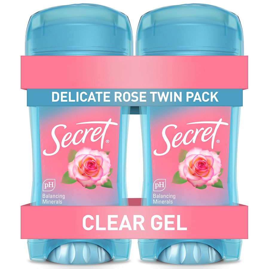 Secret Fresh Clear Gel Antiperspirant and Deodorant for Women Delicate Rose Scent, Twin Pack