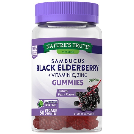 Nature's Truth Sambucus Black Elderberry Complex plus Vitamin C and Zinc Natural Berry Flavor