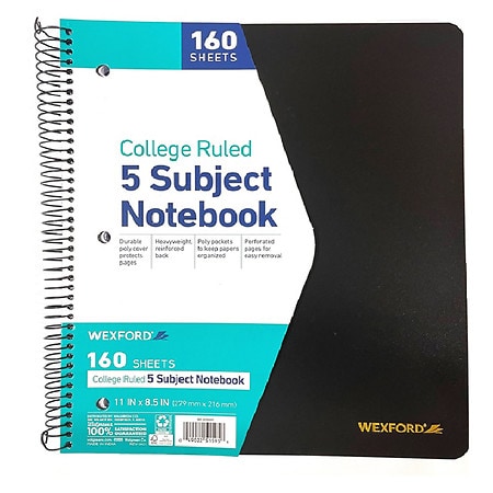 Wexford College Ruled 5 Subject Notebook