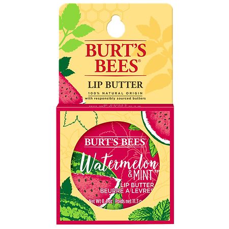 Burt's Bees 100% Natural Origin Lip Butter with Moisturizing Shea and Cocoa Butters Watermelon and Mint
