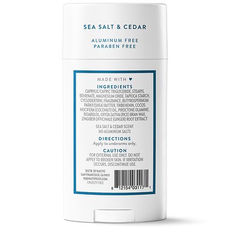 Native Aluminum Free Deodorant For Men, 72 Hour Solid Stick Sea