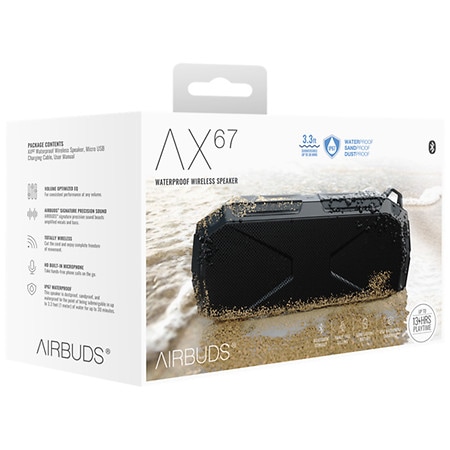 Airbuds AX67 Waterproof Wireless Bluetooth Speaker Black
