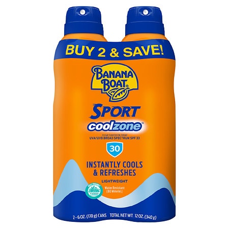 UPC 079656030587 product image for Banana Boat Sport CoolZone Sunscreen Clear Spray - 6.0 oz x 2 pack | upcitemdb.com