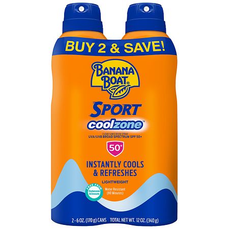 UPC 079656027730 product image for Banana Boat Sport CoolZone Sunscreen Continuous Spray SPF 50 - 6.0 oz x 2 pack | upcitemdb.com