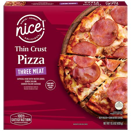 Nice! Thin Crust Pizza Three Meat