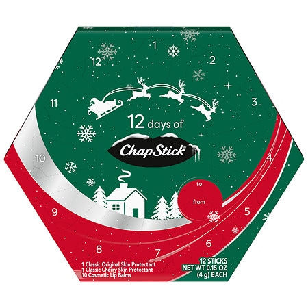 ChapStick 12 Days of ChapStick Advent Calendar 12 Favorite Flavors, Holiday Pack