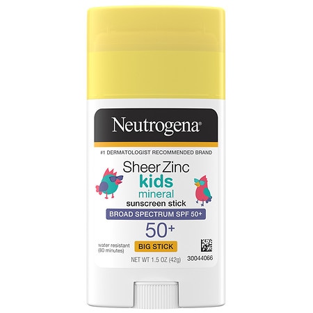 Neutrogena Sheer Zinc Kids Mineral Sunscreen Stick, SPF 50+ Fragrance Free