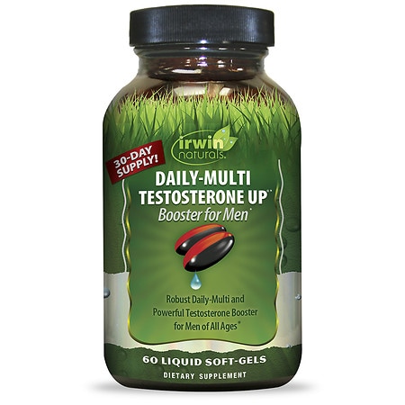 Irwin Naturals Daily-Multi Testosterone UP Booster for Men Liquid Soft-Gels
