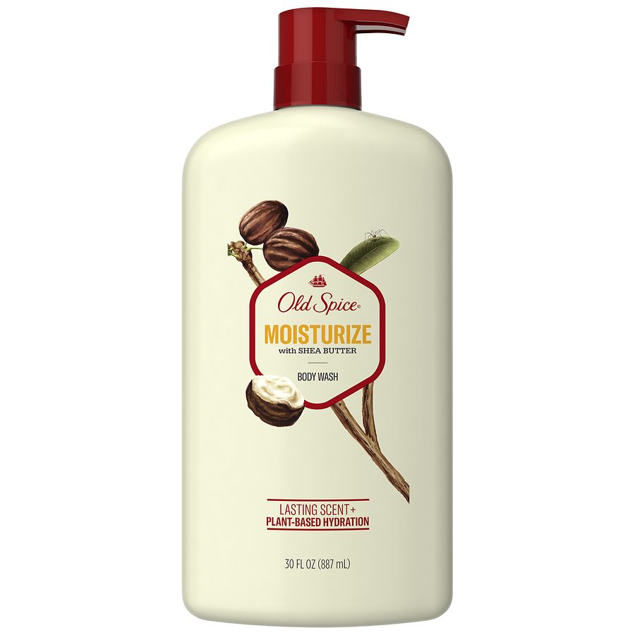 Old Spice Men's Body Wash Moisturize with Shea Butter, 24/7 Moisturization Shea Butter