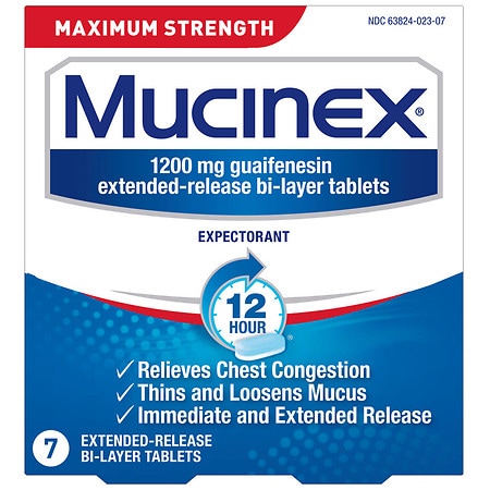 Mucinex Maximum Strength 12 Hour Chest Congestion Expectorant Relief Tablets