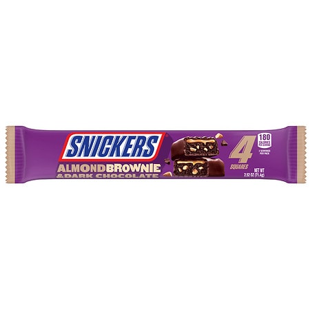 Snickers Dark Chocolate Almond Brownie Candy Bars Share Size