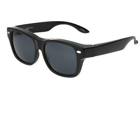 Solar Shield Dioptics Rectangle Black Sunglasses, Adult Unisex, Size: One Size