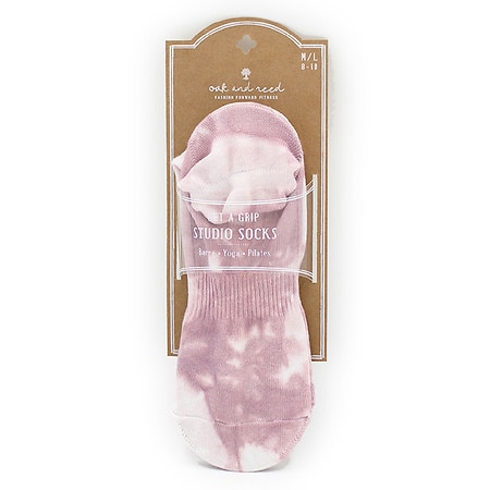 Oak and Reed Get-a-Grip Tie Dye Yoga and Studio Socks Mauve, Mauve