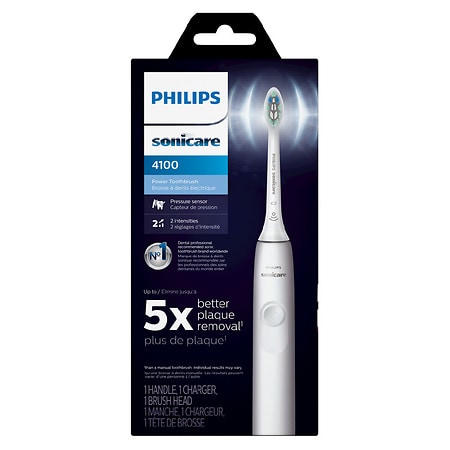 Philips Sonicare 4100 Power Toothbrush Rechargeable Electric Toothbrush with Pressure Sensor White