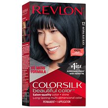 Revlon ColorSilk Permanent Hair Color, Natural Blue Black