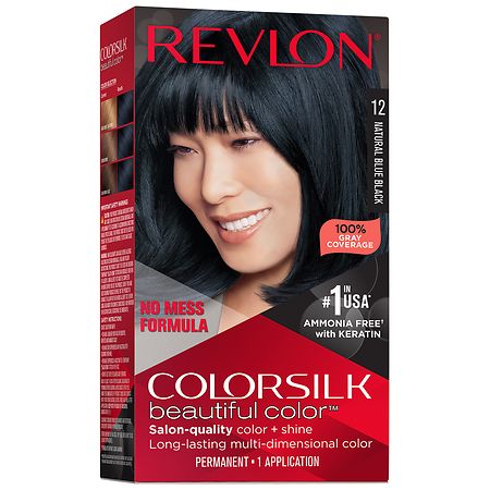 Revlon ColorSilk Permanent Hair Color Natural Blue Black