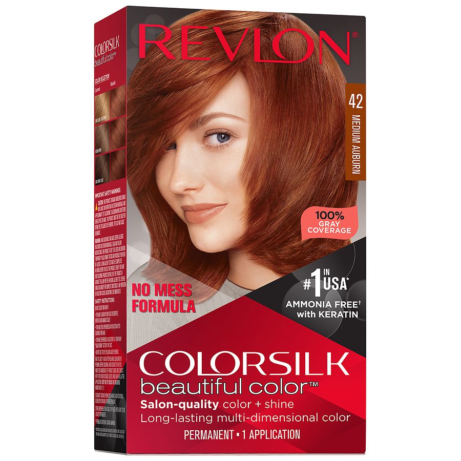 Revlon ColorSilk Permanent Hair Color, Medium Auburn | Walgreens