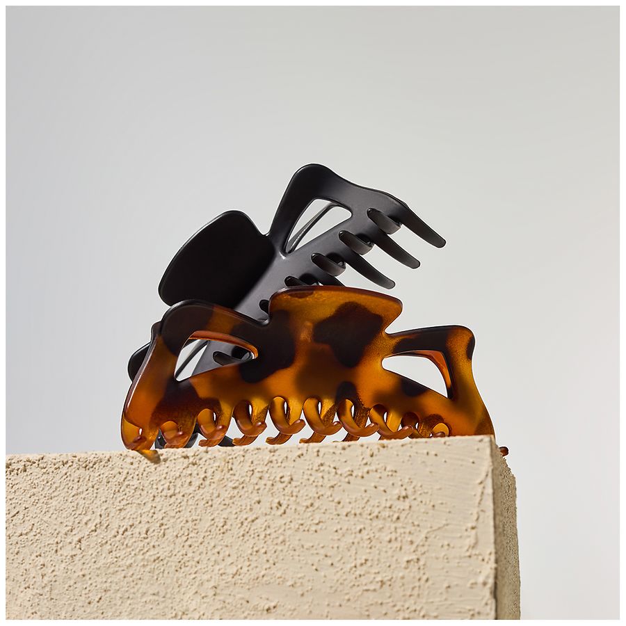 Alo Acrylic Illusion Claw Clip - Clear Chestnut/Gold - Fashion