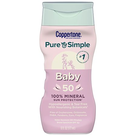 Coppertone Pure & Simple Baby Mineral Sunscreen Lotion SPF 50