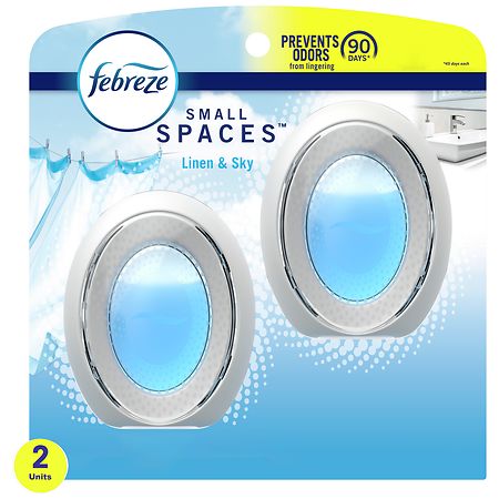 Febreze Small Spaces Air Freshener, Linen & Sky - 2 pack, 7.5 ml units