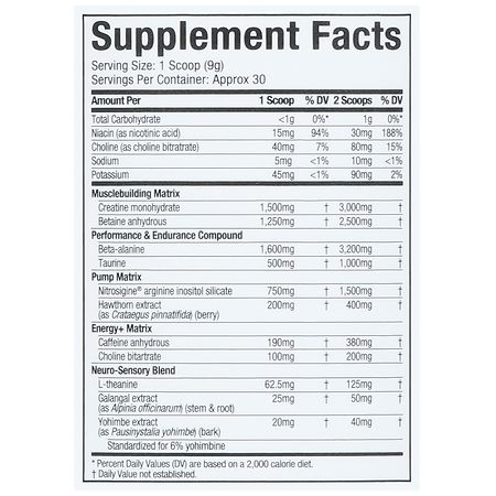 MuscleTech VaporX5 Pre-Workout Blue Razz Freeze, 30 Servings