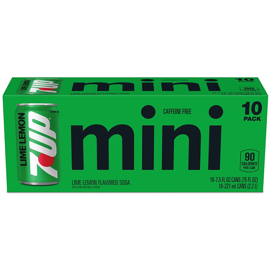 7-Up Lime Lemon Soda 10 Pack Mini Can