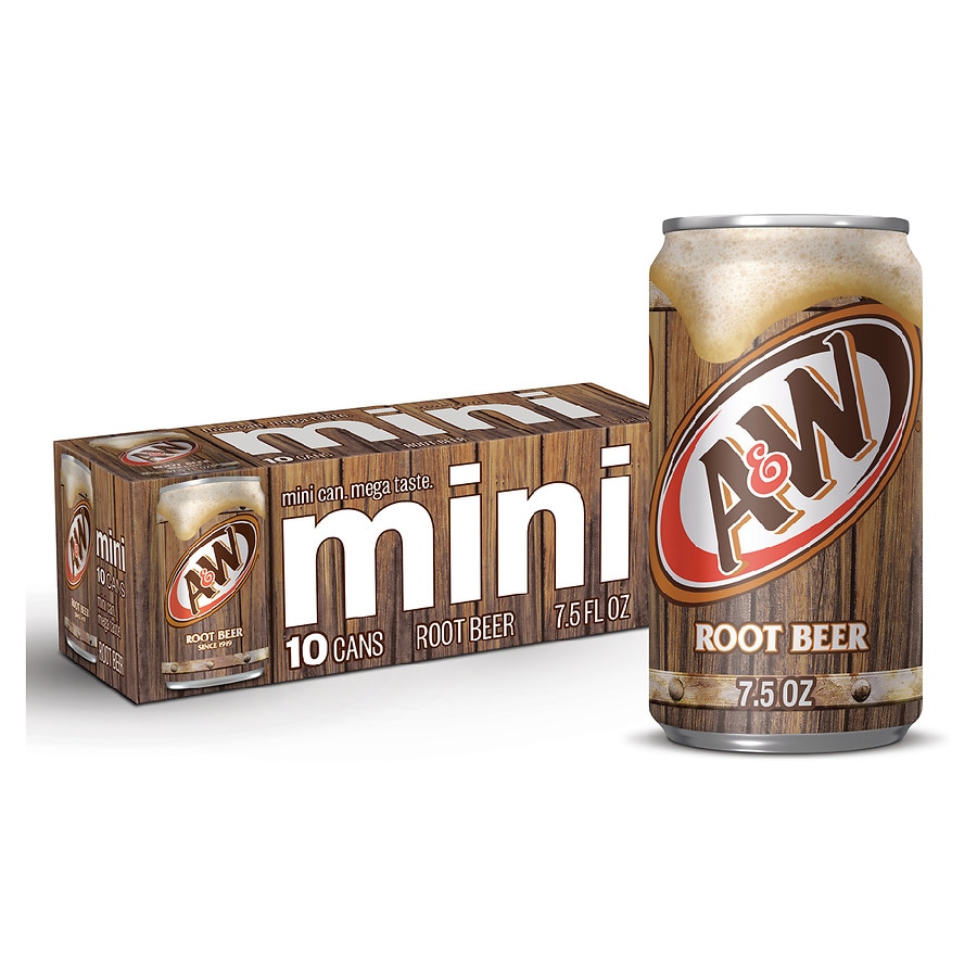 A&W Mini Cans 10 Pack Mini Can