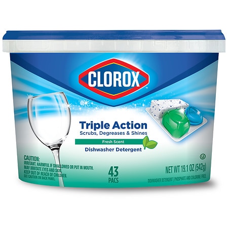 Clorox Dishwasher Pacs - 0.44 oz x 43 pack