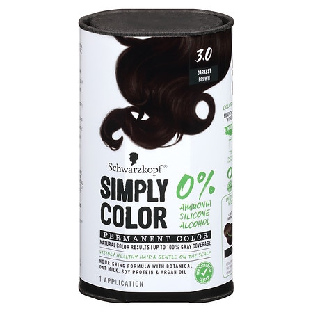 Schwarzkopf Simply Color Permanent Hair Color 3.0 Darkest Brown