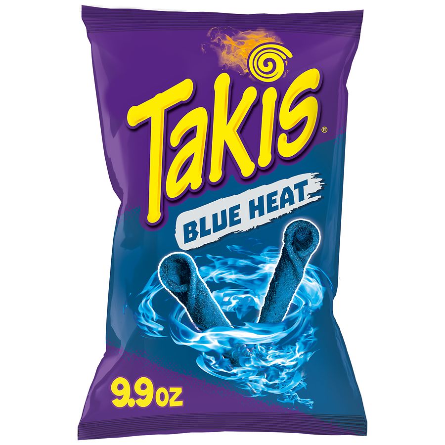 Takis Blue Heat Rolls 4 oz Bag, Hot Chili Pepper Flavored Spicy Tortilla  Chips