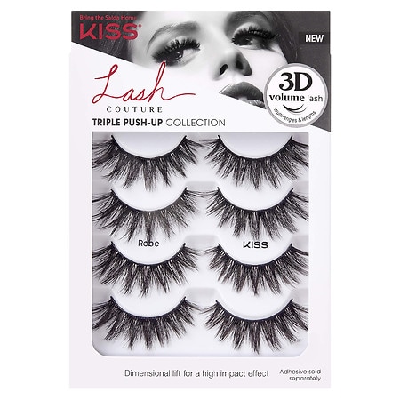 Kiss Lash Couture Triple Push-Up Collection Fake Eyelashes Multipack - Robe