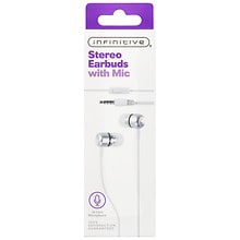 Infinitive Stereo Earbuds with Mic White Walgreens