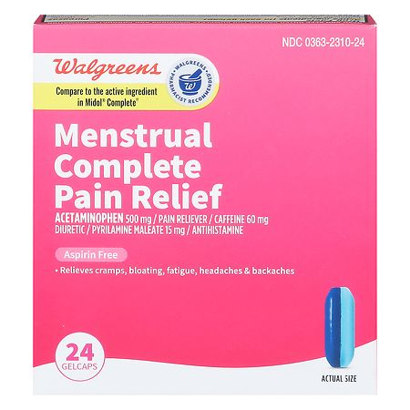 Walgreens Menstrual Complete Pain Relief Gelcaps