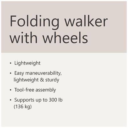 Walgreens Folding Walker with Wheels