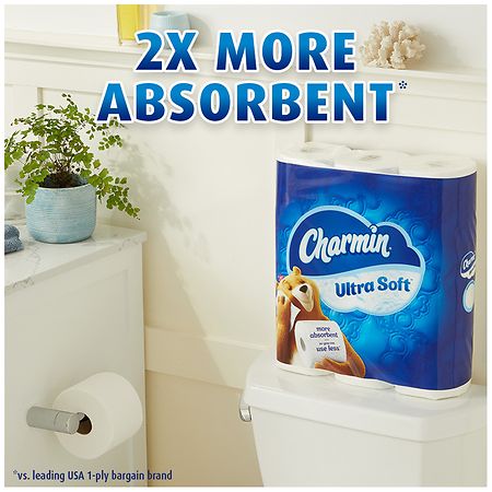 Charmin Ultra Strong Clean Touch Toilet Paper, 30 Family Mega Rolls = 153  Regular Rolls