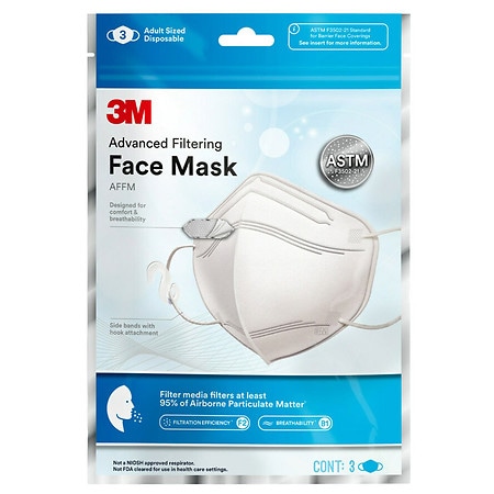 3M Advanced Filtering Face Masks White