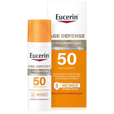 Afdeling peeling enke Eucerin Face Sunscreen Lotion SPF 50, Age Defense | Walgreens