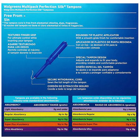 Walgreens Perfection Silk Tampons Multipack Unscented