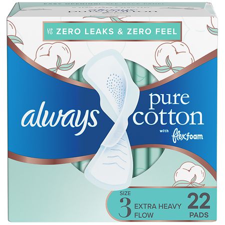 Always Infinity Size 3 FlexFoam Extra Heavy Flow Unscented Pads With Wings,  28 ct - Pay Less Super Markets