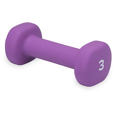 Gaiam Restore Neoprene Hand Weight, Single Weight, 3LB Purple
