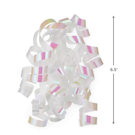 Iridescent and White Pom-Pom Gift Bow, 5.5 - Bows & Ribbons - Hallmark