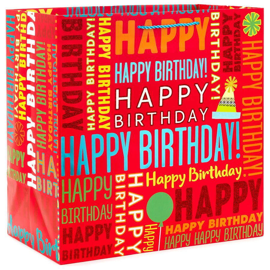 Hallmark Extra-Deep Gift Bag, Happy Birthday Red | Walgreens