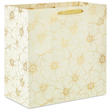 Hallmark Extra-Deep Gift Bag, Flowers Ivory