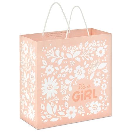 Hallmark Large Square Gift Bag, It's a Girl
